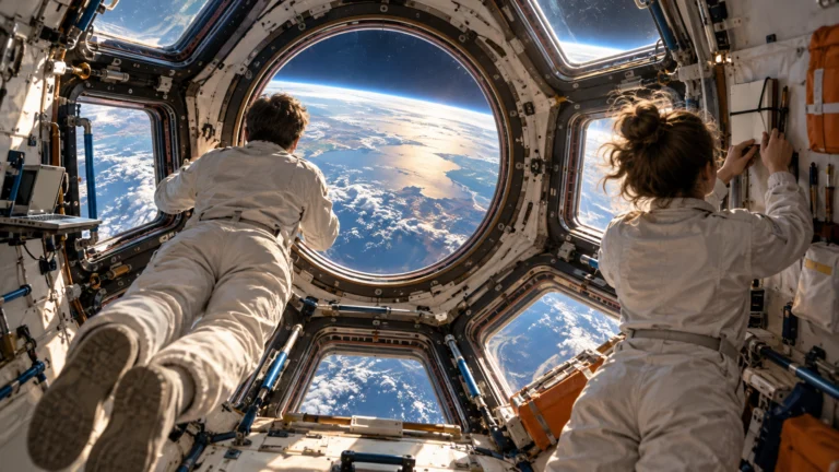 Conceptual editorial illustration for People in space.